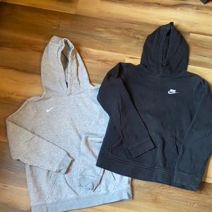 Nike boys xl grey and black hoodies.